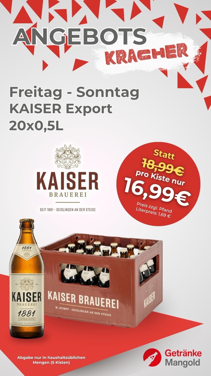 Angebots-Kracher KAISER Export